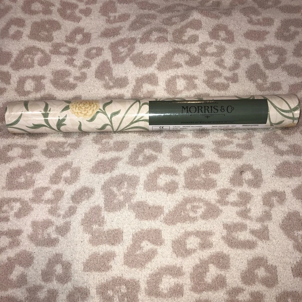 Anthropologie x Morris & Co. Scroll Leaves & Trees Thyme Pear Wallpaper Mural